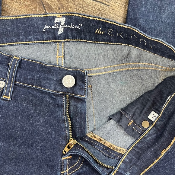 7 For All Mankind Skinny Blue Jeans Pants Denim ((size 24)) - Picture 6 of 7